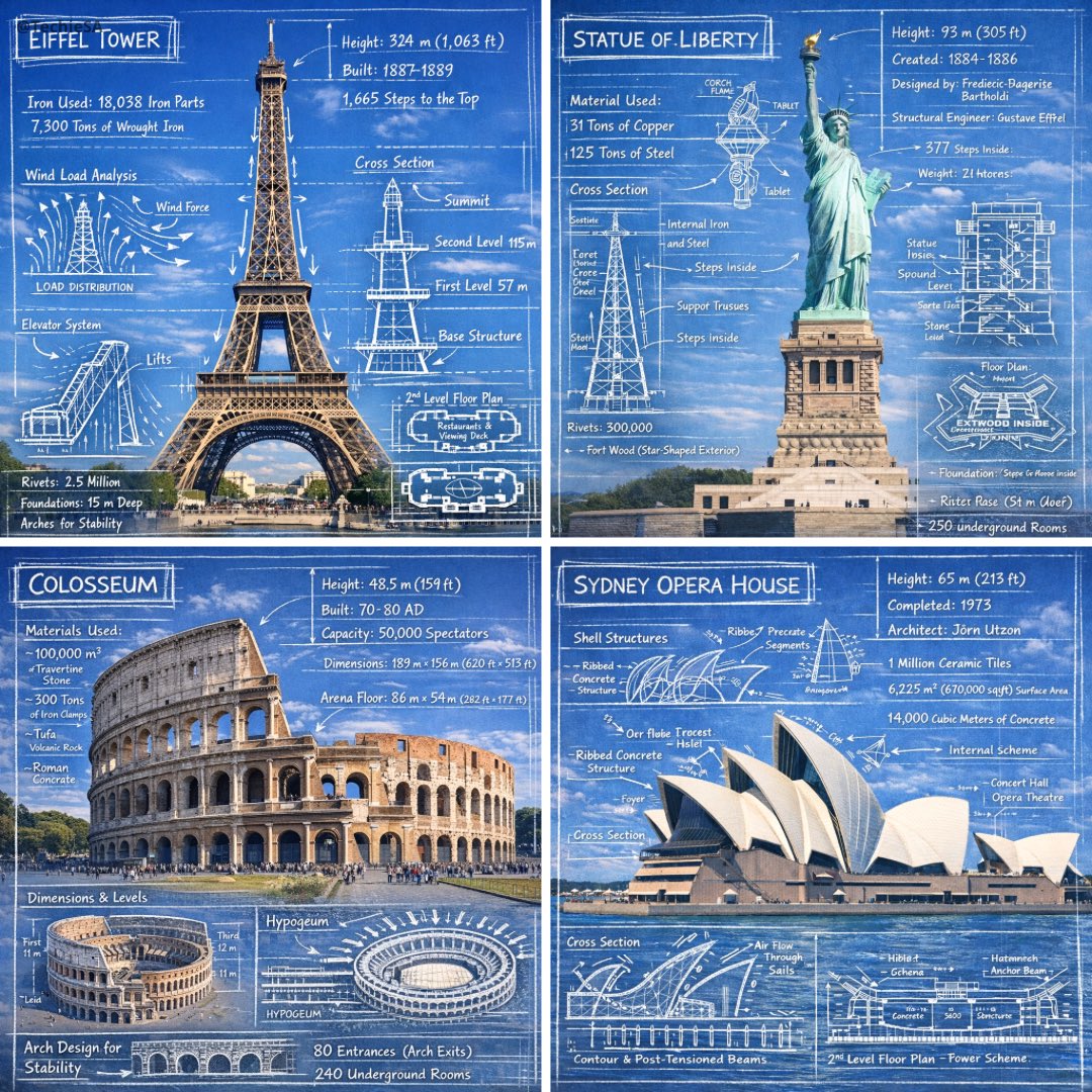 Landmark Blueprint Infographic
