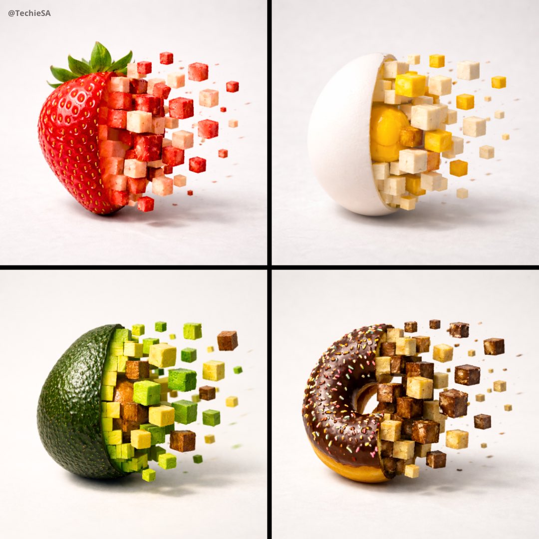 Pixelized Food Still Life
