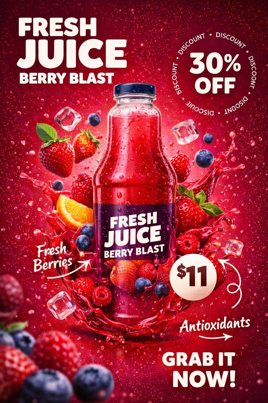 Berry Juice Sale Poster