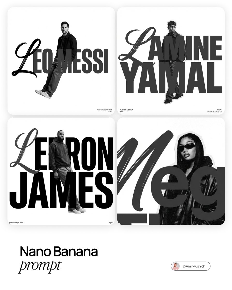 A monochrome poster grid showing portraits woven into oversized names.
