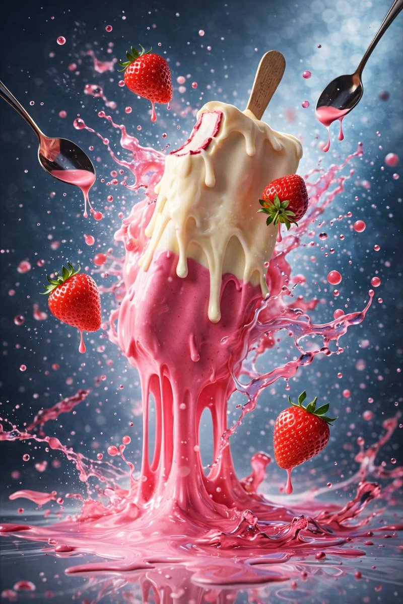 Strawberry Ice Cream Splash