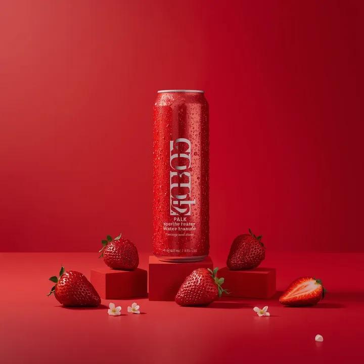 Red Strawberry Sparkling Can