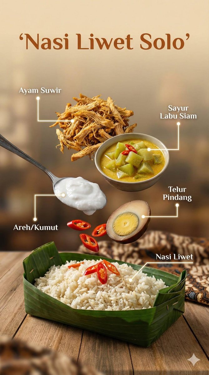Floating Indonesian Food Poster