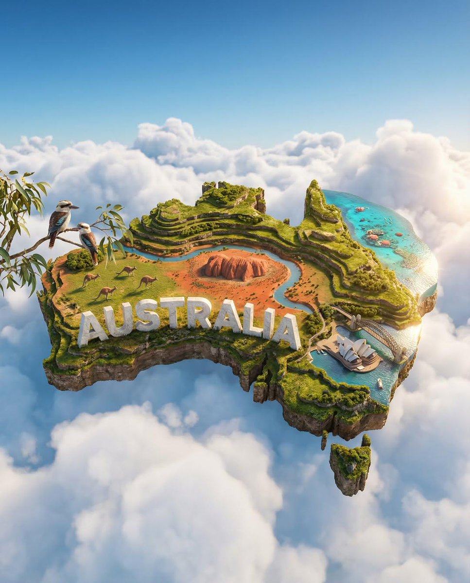 Floating Country Island Poster