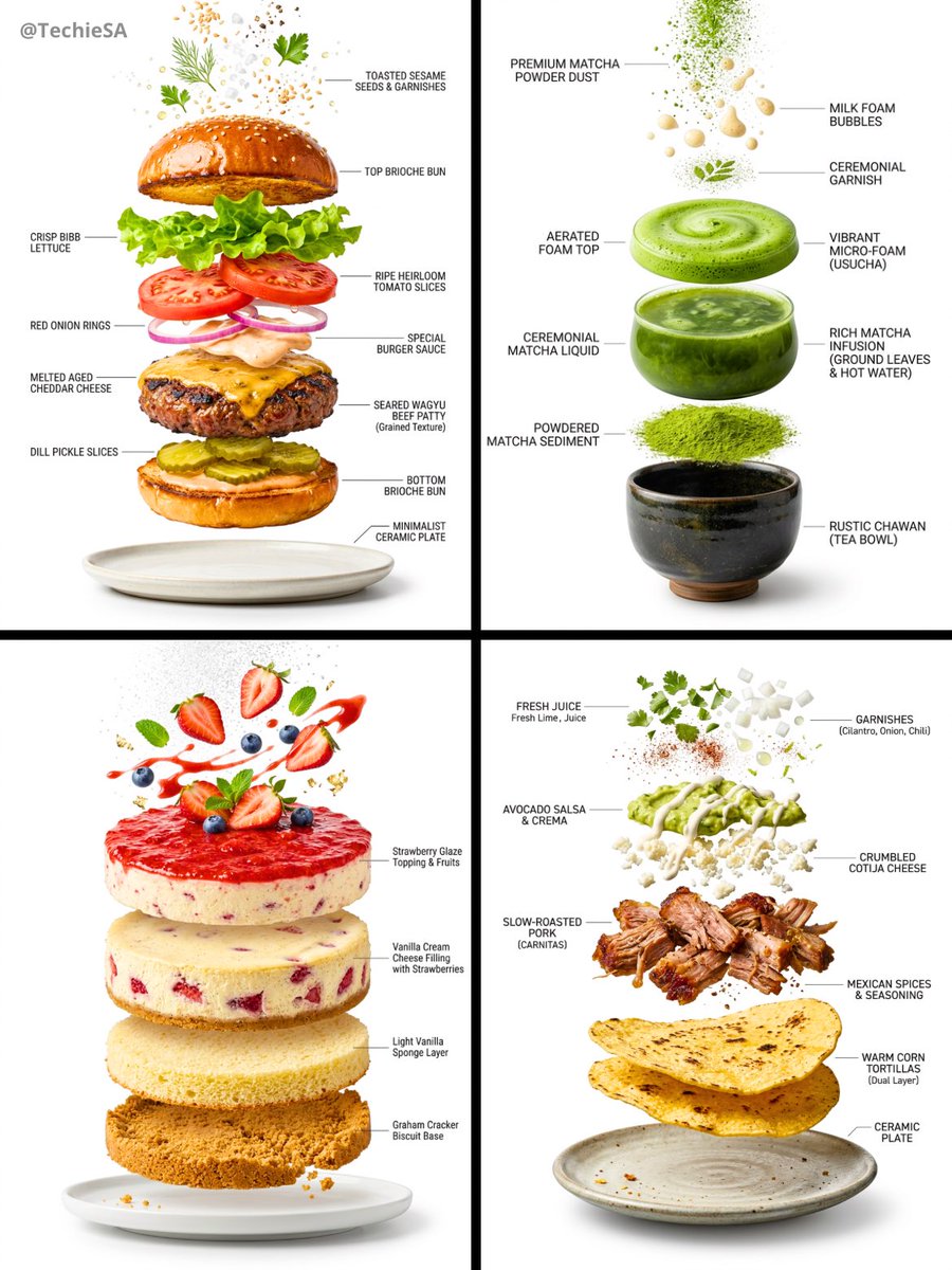 Exploded Food Infographic Set