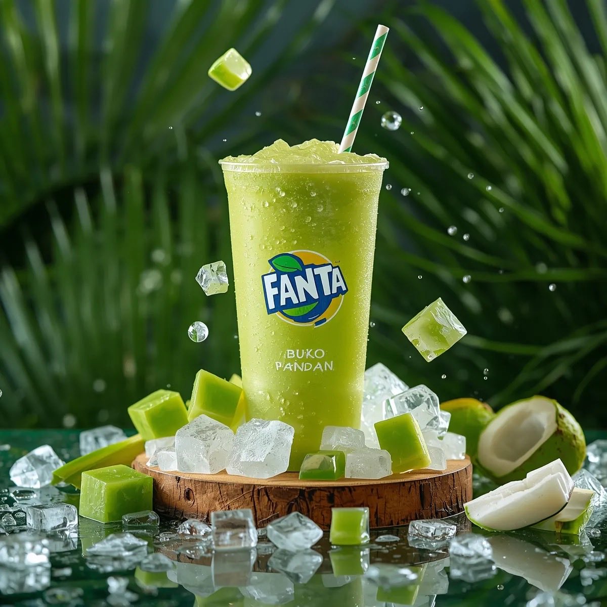 Green Tropical Beverage Ad