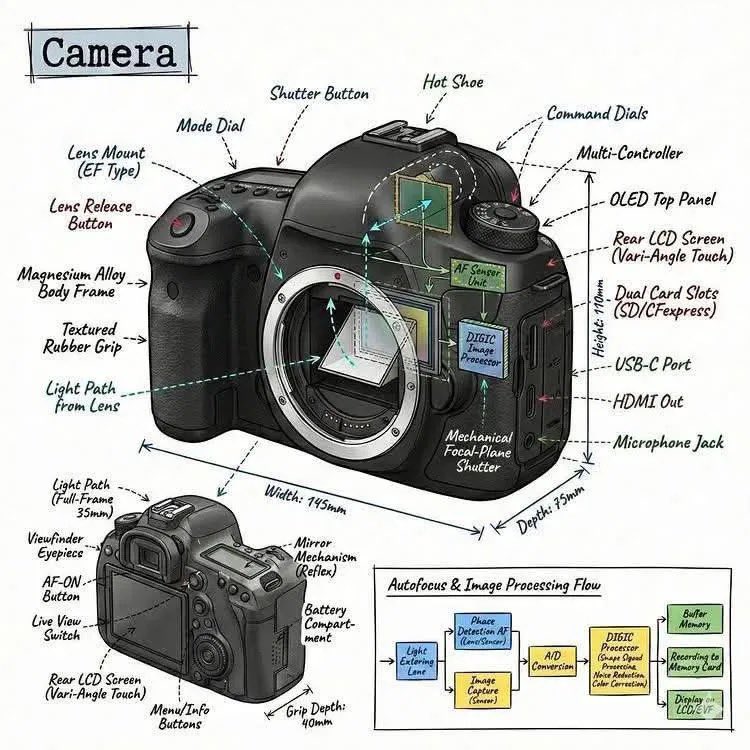 Technical Camera Infographic