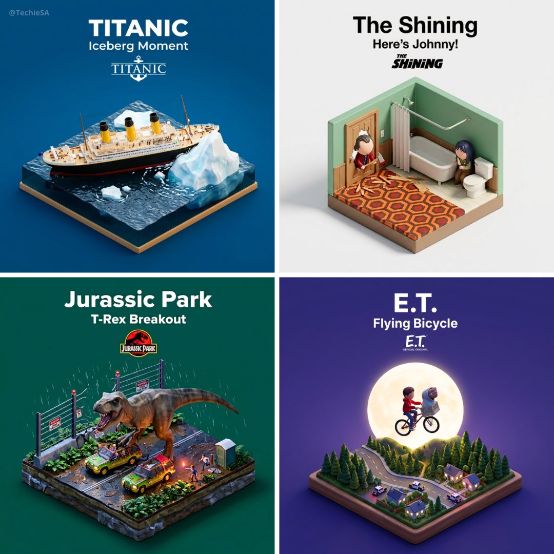 Isometric Movie Scene Diorama Poster
