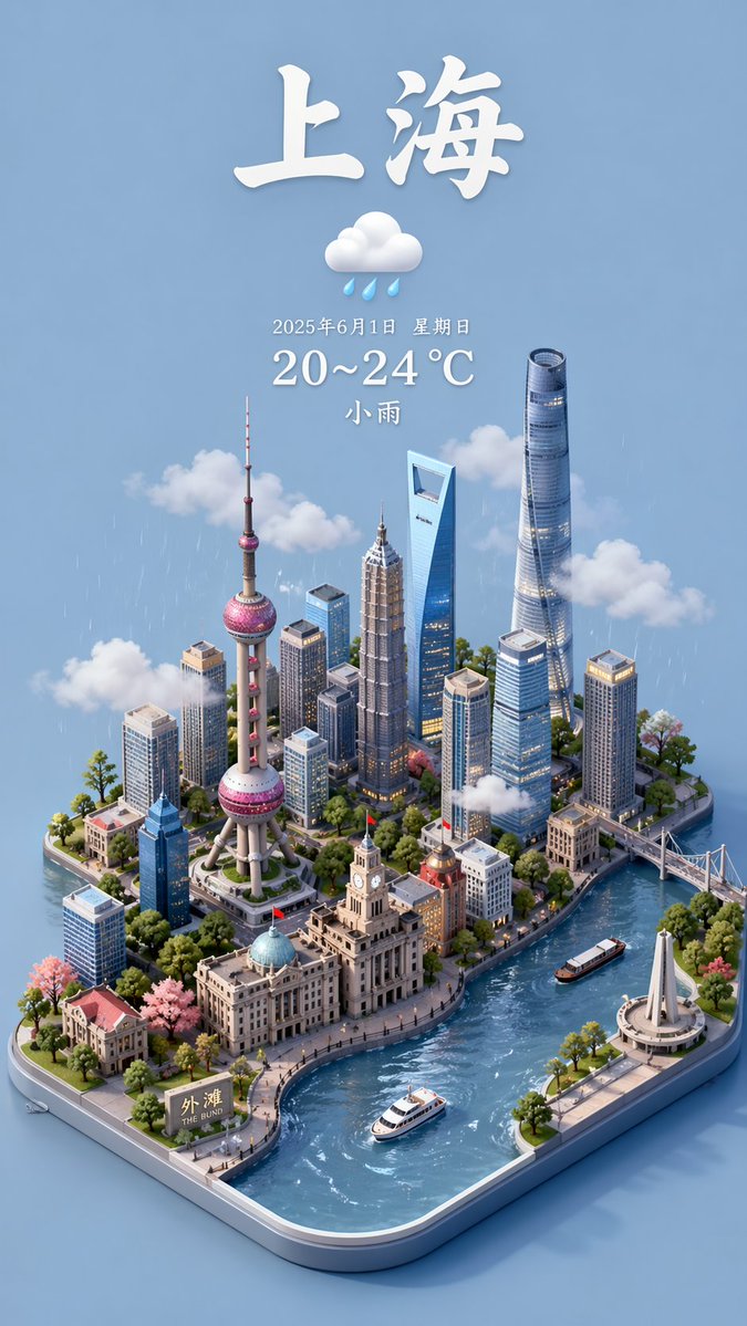 Shanghai Weather City Poster