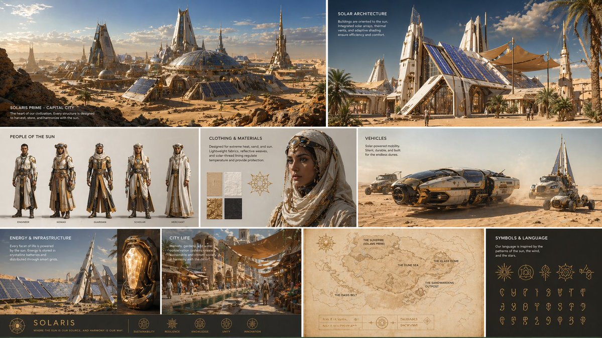 Solar Desert Worldbuilding Board