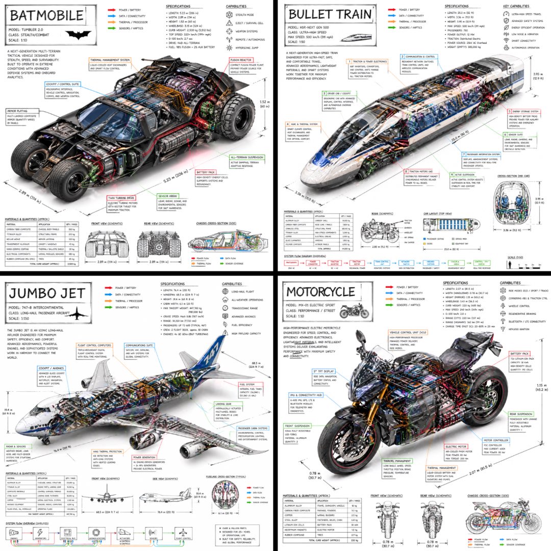 Isometric Vehicle Teardown Poster