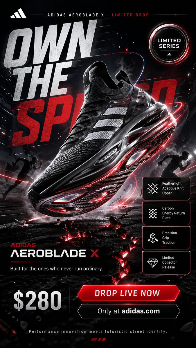 Futuristic Sneaker Drop Poster
