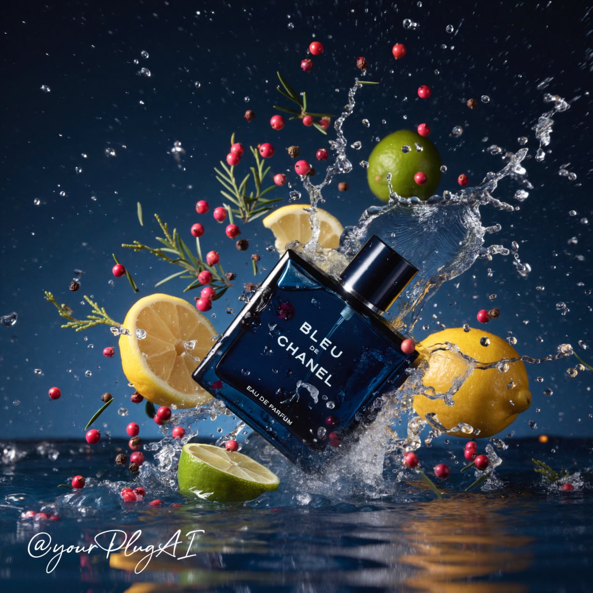 Luxury Perfume Splash Product Photo