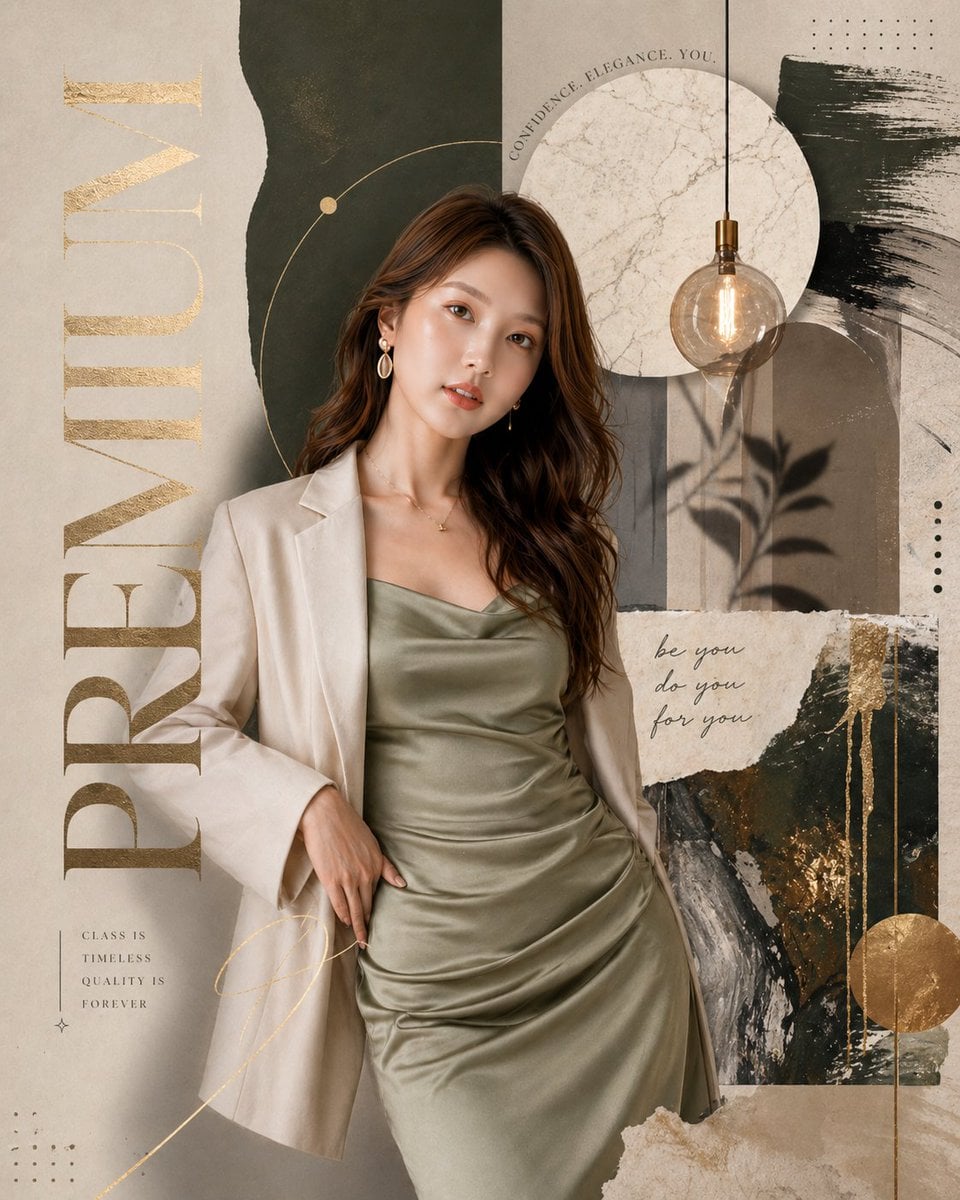 Earthy Luxury Fashion Collage Poster