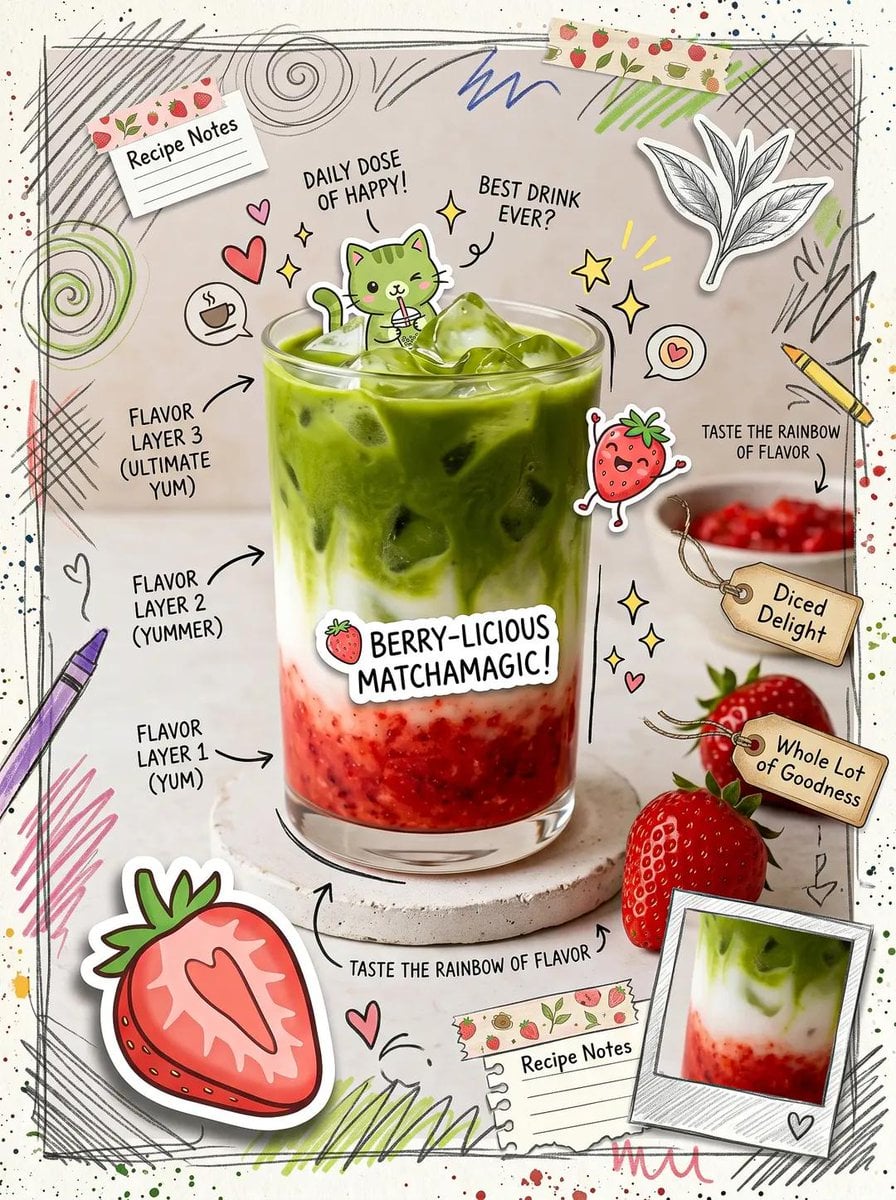 Scrapbook Matcha Latte Poster