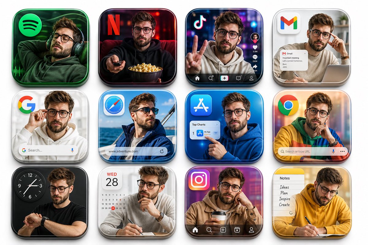3D App Icon Portrait Grid