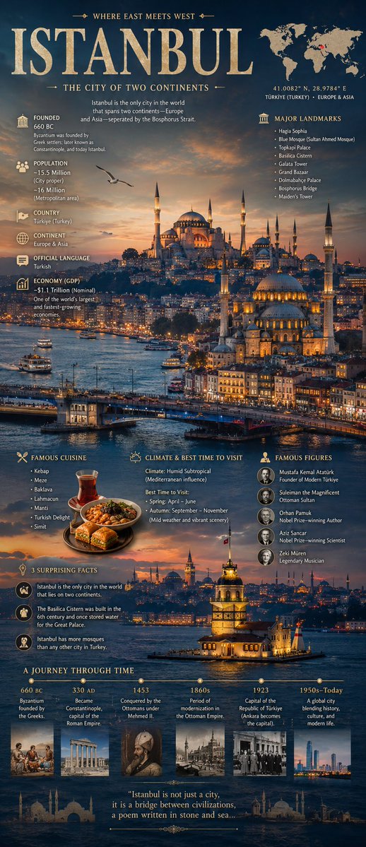 Istanbul City Infographic Poster