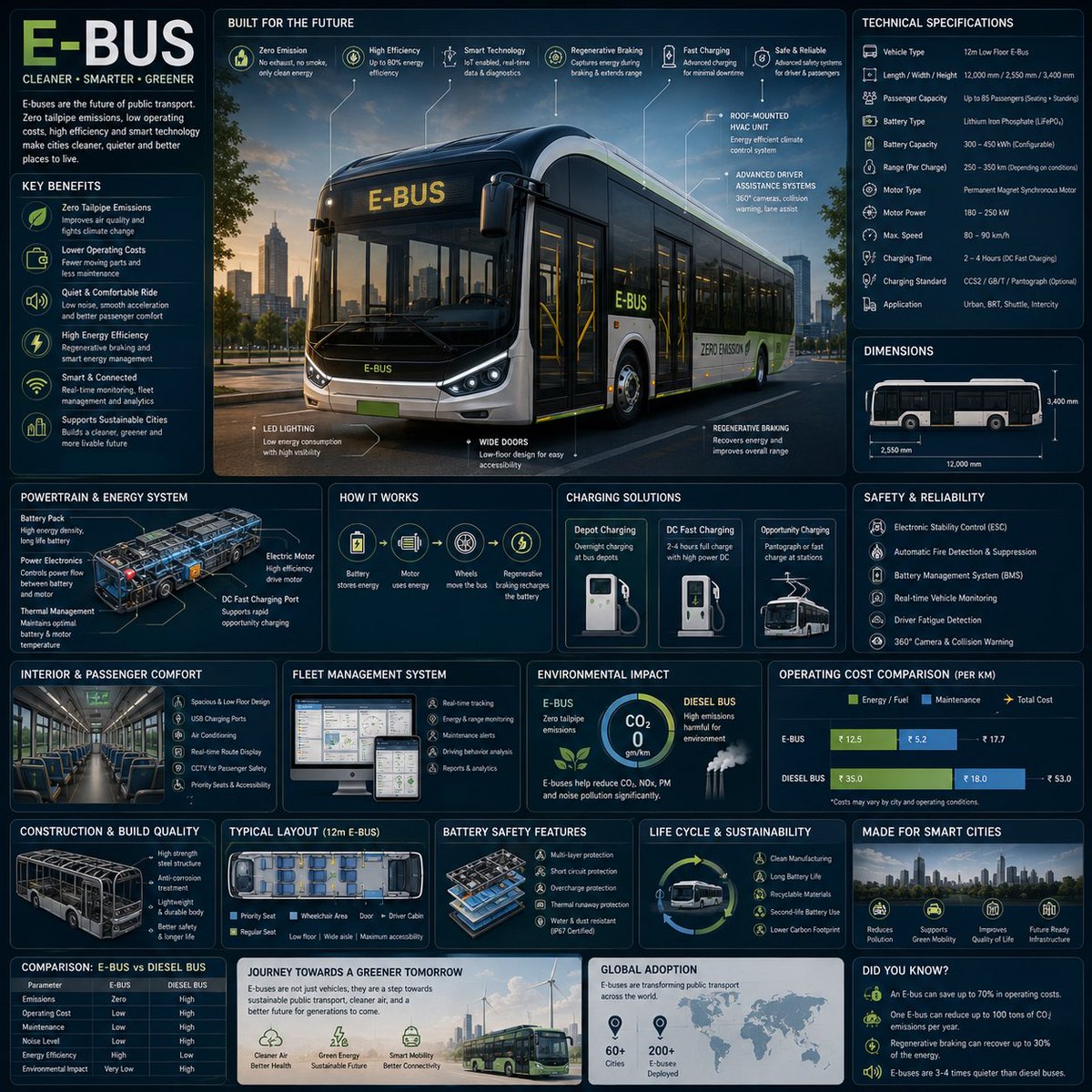 Electric Bus Infographic