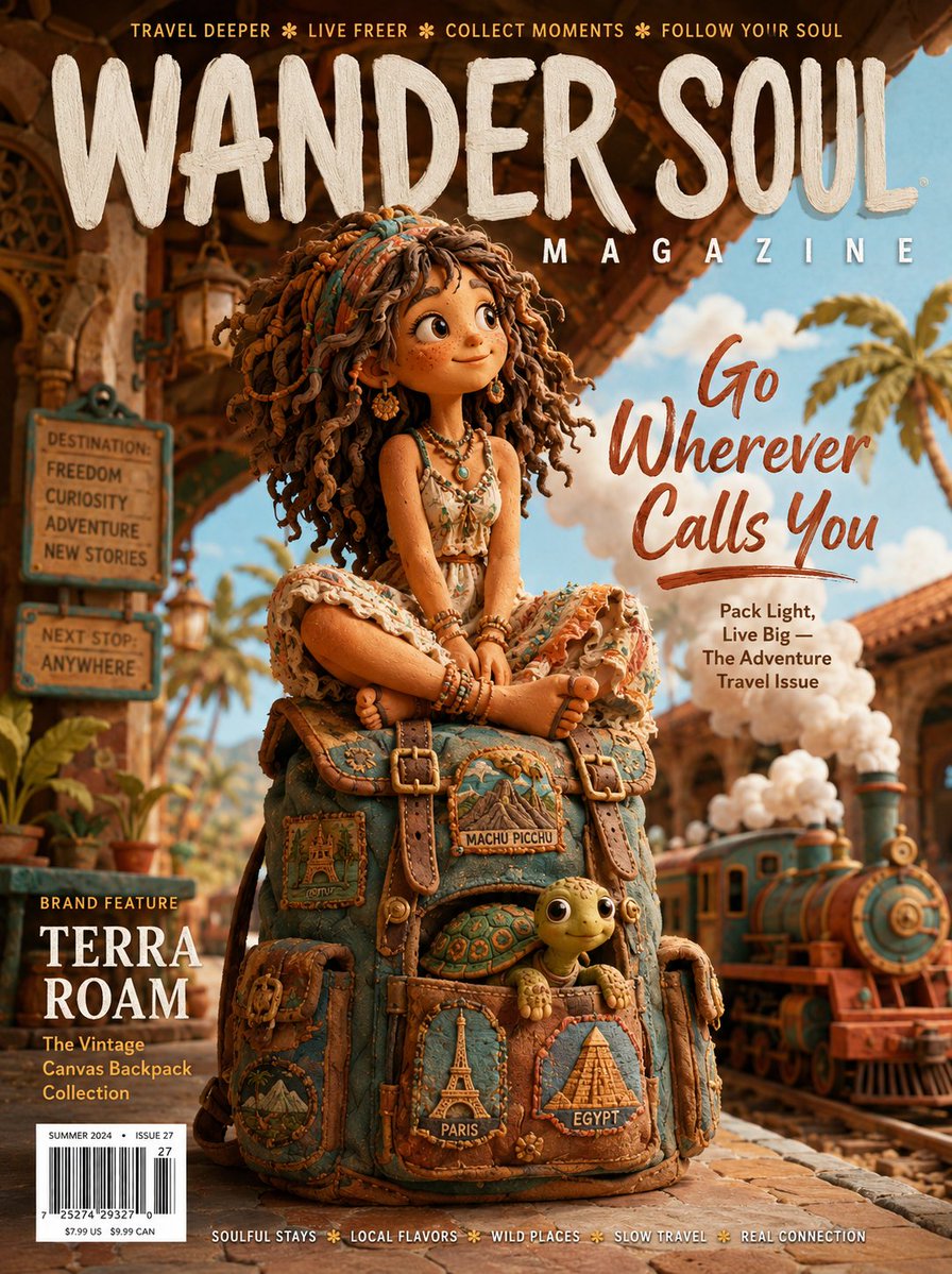 Claymation Travel Magazine Cover