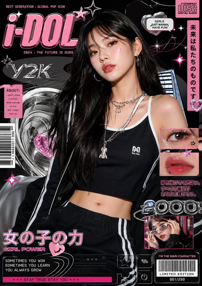 Chrome Y2K Idol Magazine Cover