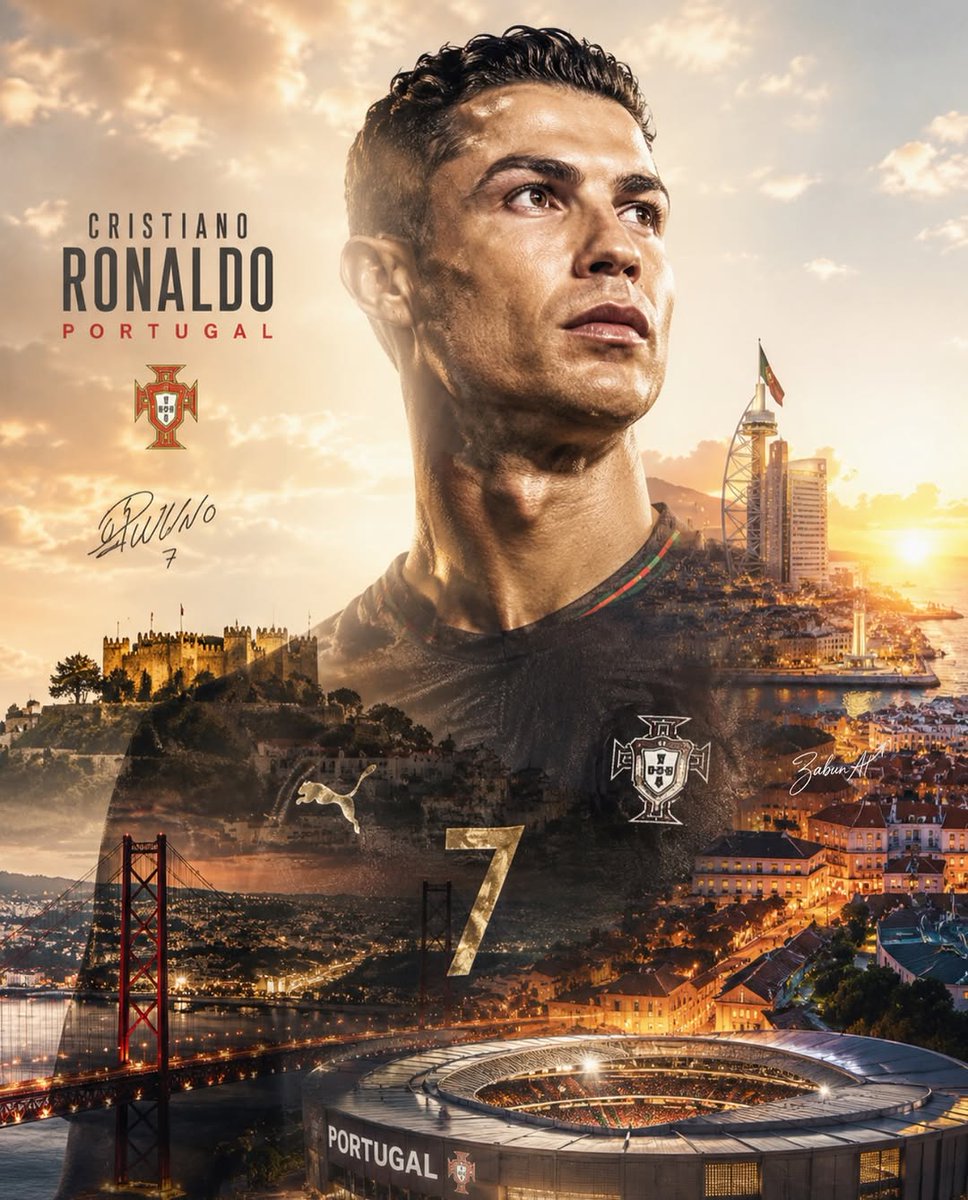 Portugal Football Double Exposure Poster