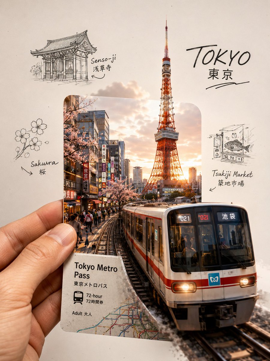 Tokyo Travel Journal Collage