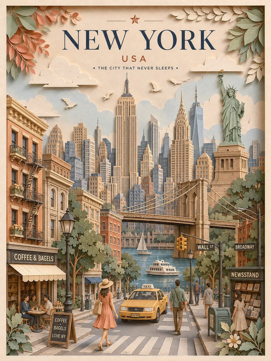 New York Paper-Cut Poster