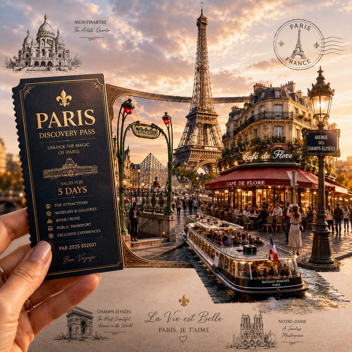 Paris Discovery Pass Poster