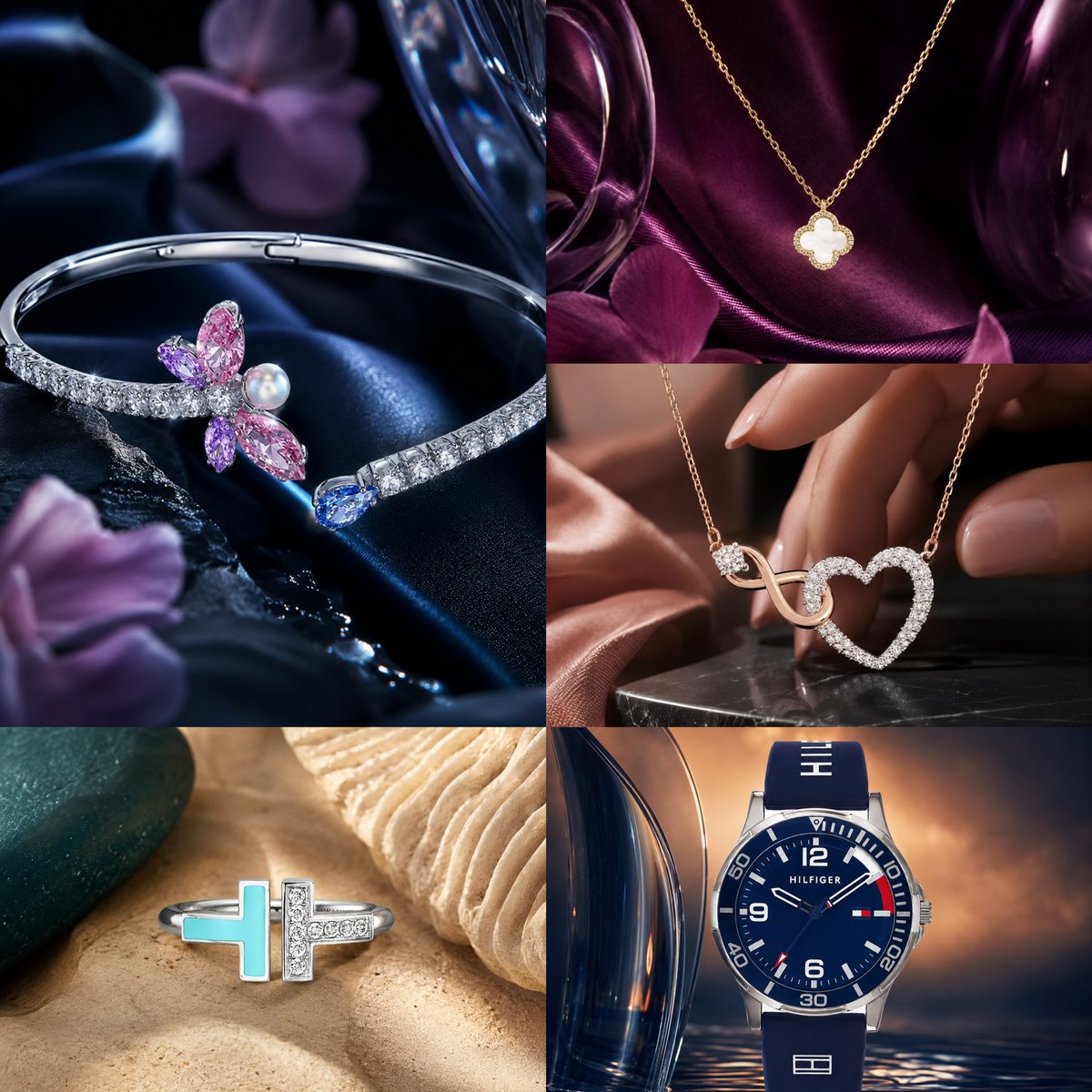 Luxury Jewelry Campaign Collage