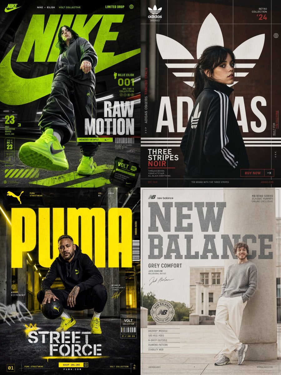 Streetwear Brand Poster Collage