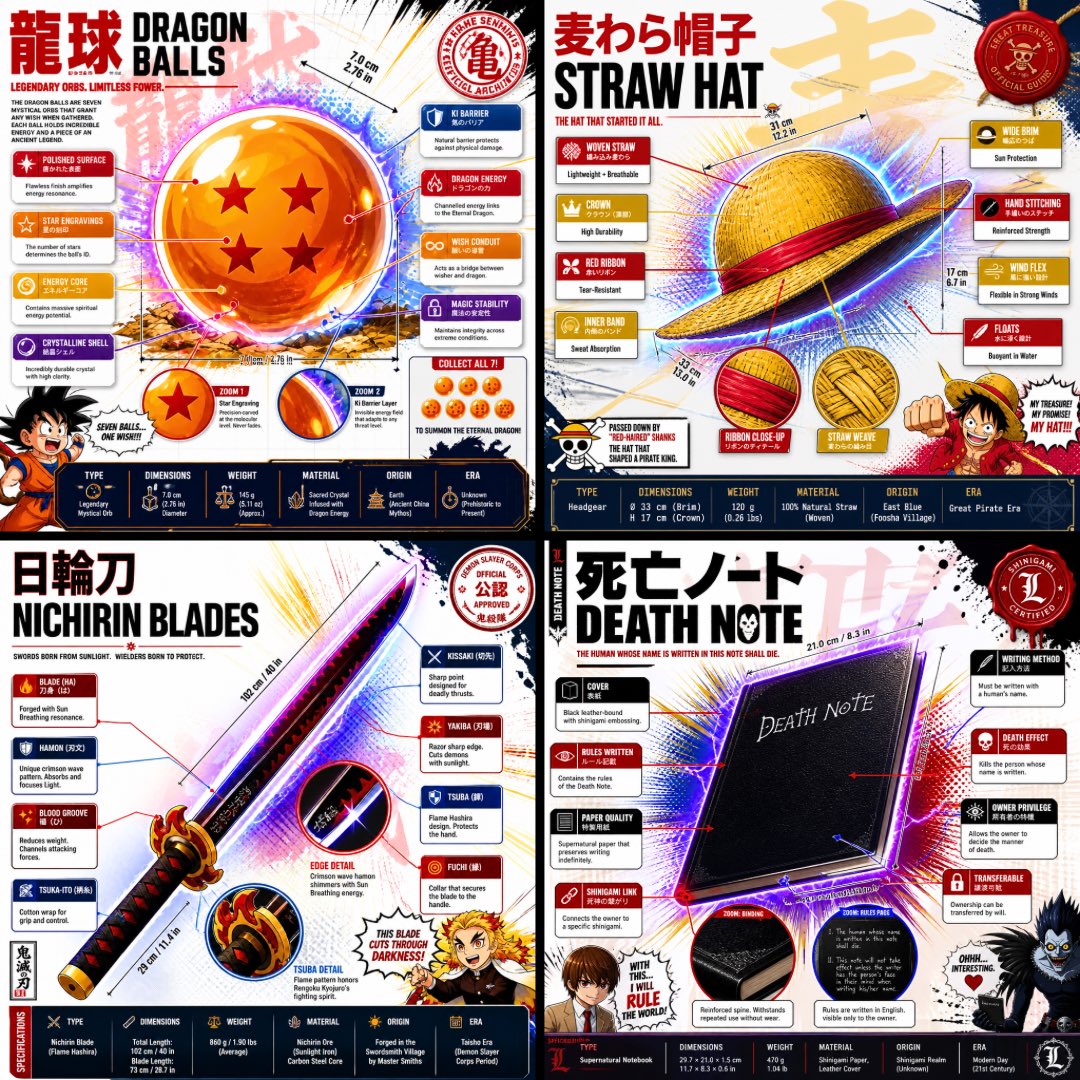 Anime Character Guide Poster
