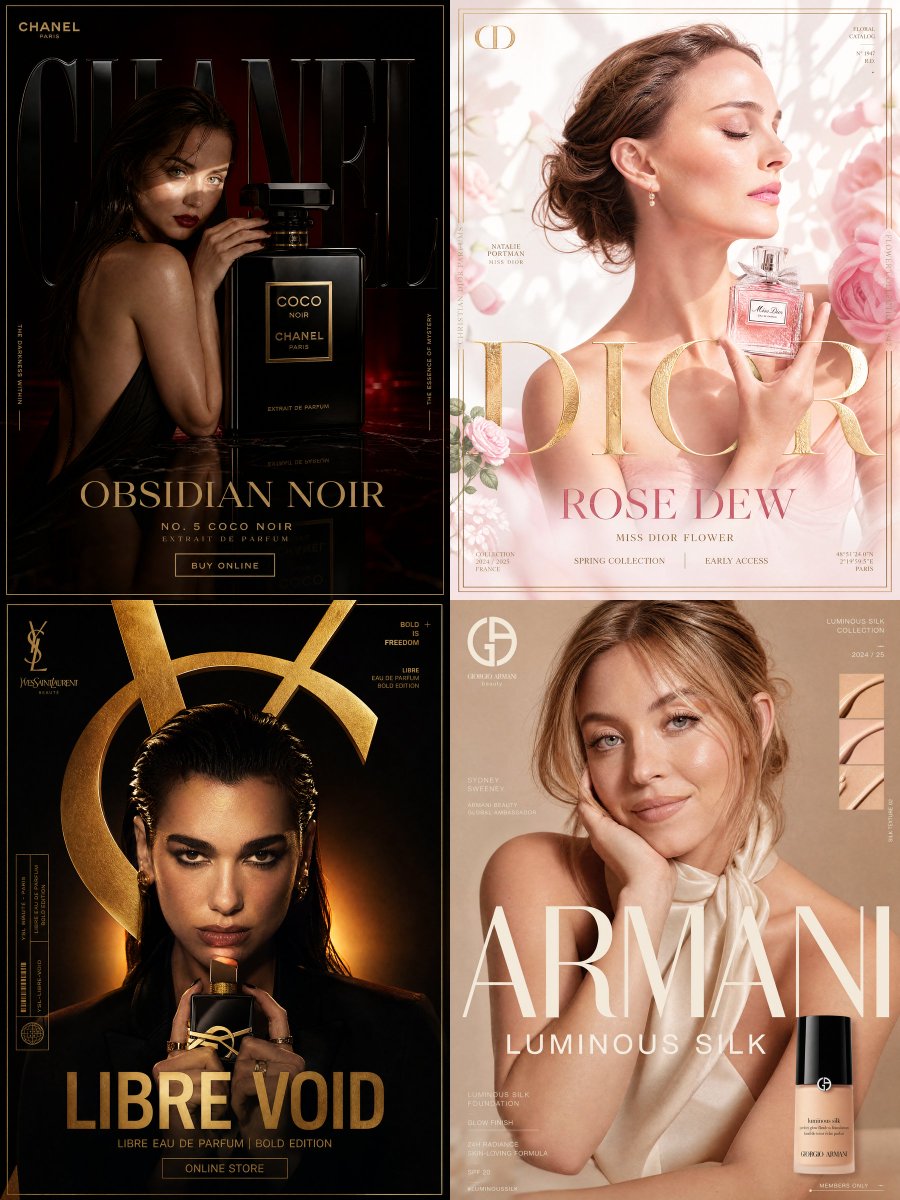 Luxury Beauty Campaign Posters
