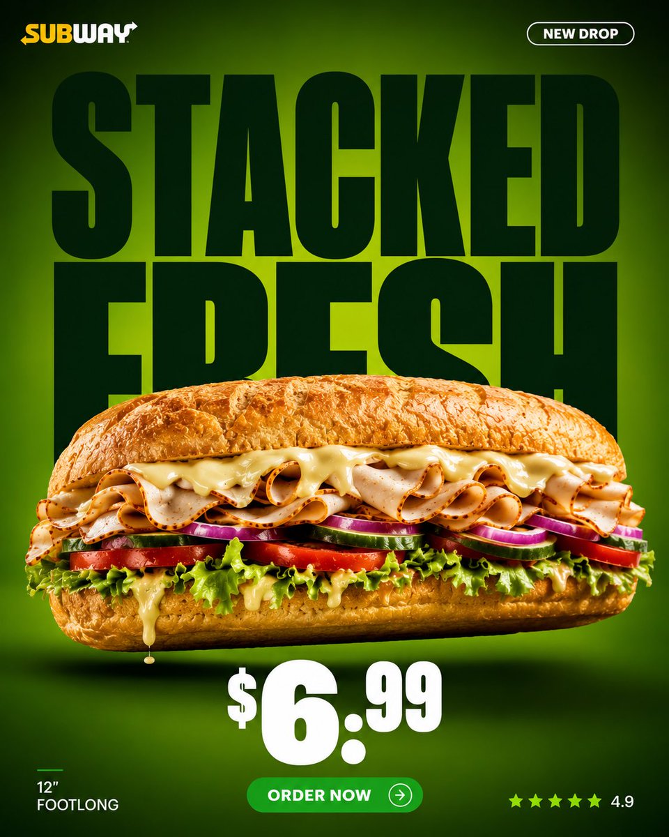 Subway Footlong Ad Poster