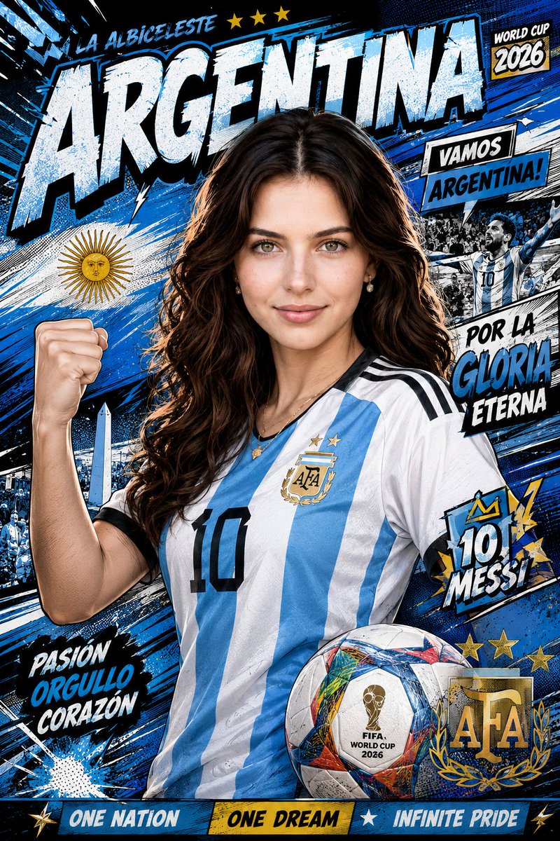 Argentina World Cup Comic Poster