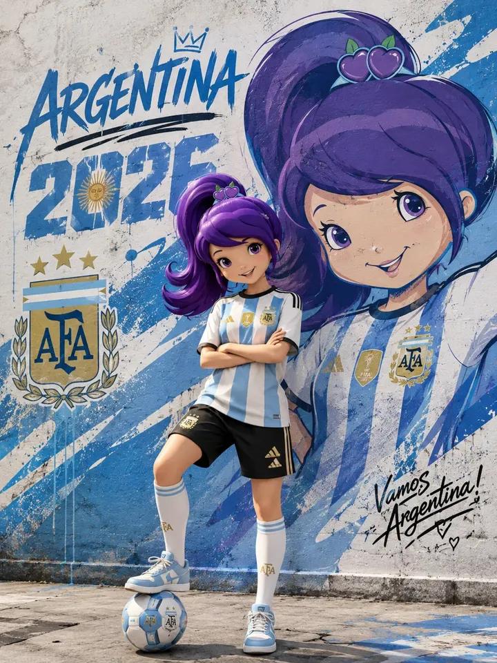 Argentina Graffiti Football Poster