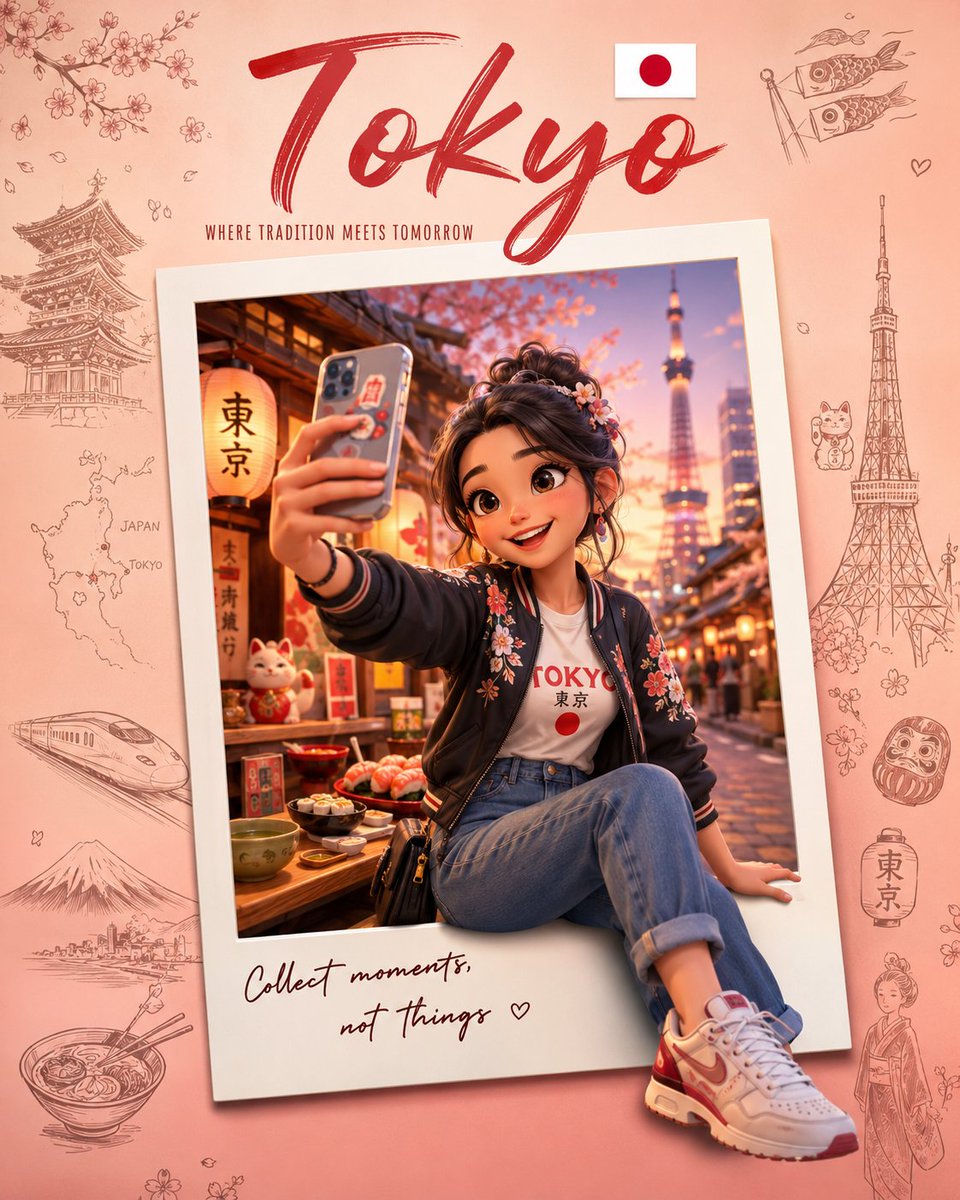 Tokyo Travel Polaroid Poster