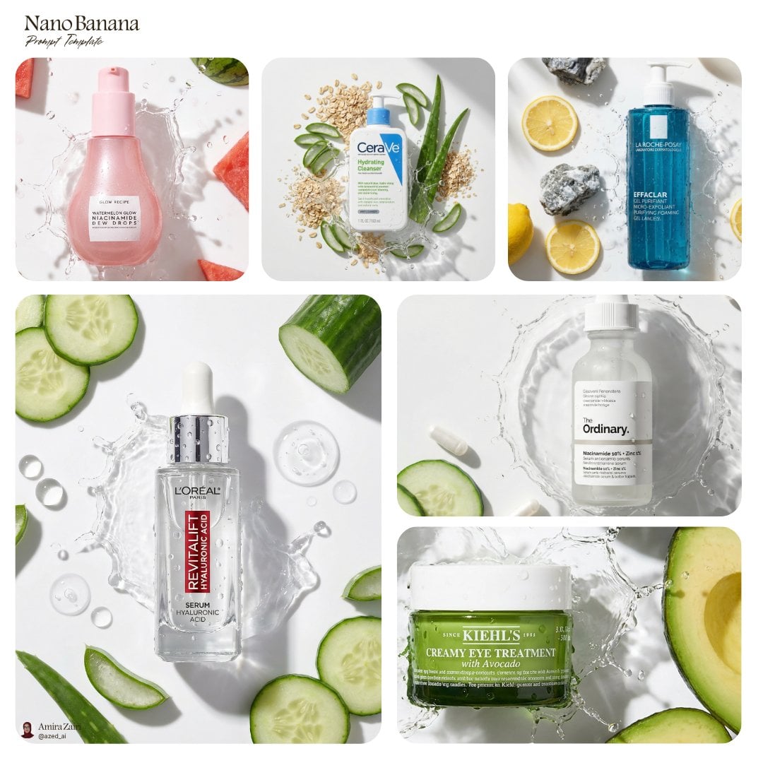 Skincare Flat Lay Splash Ad