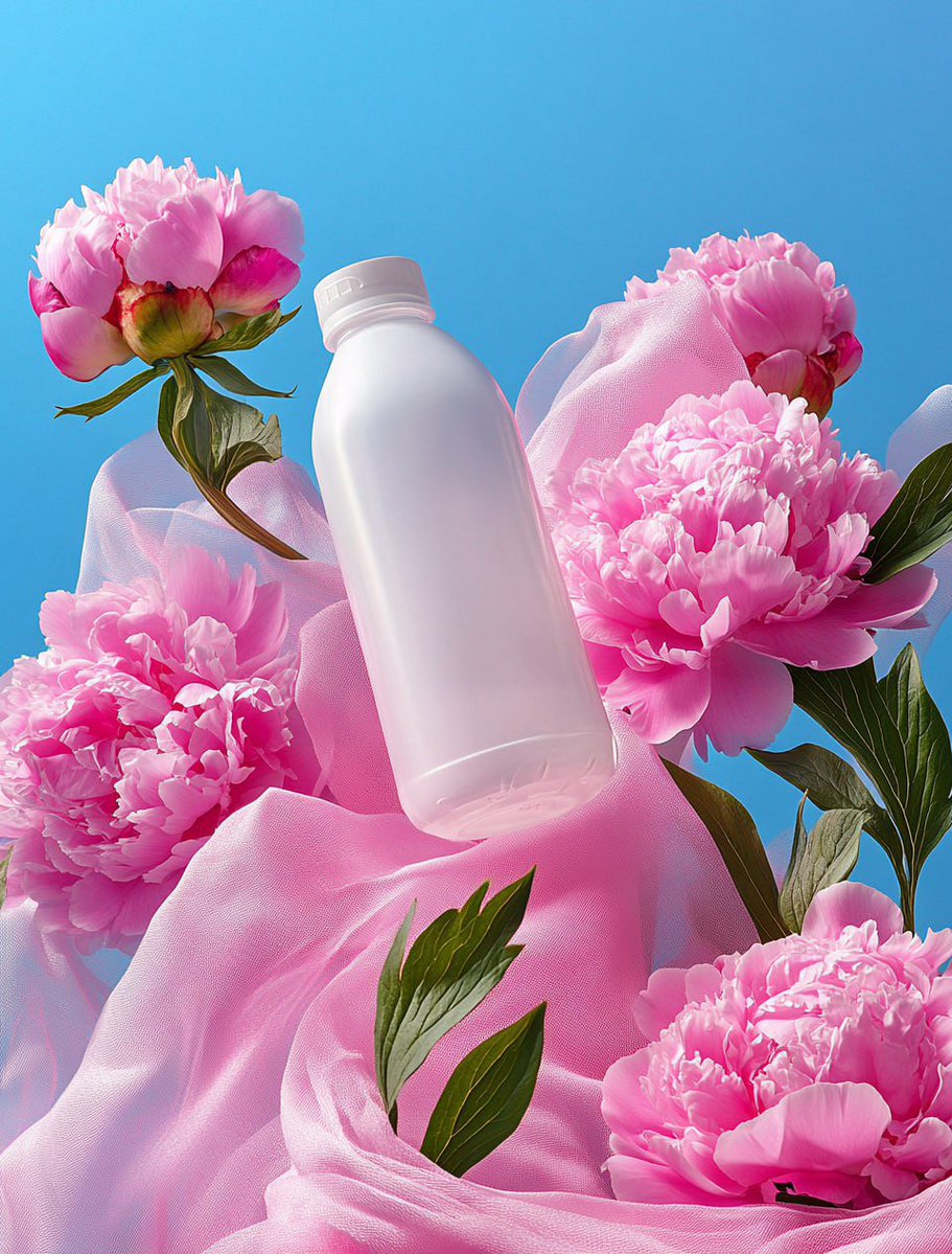 Floating Floral Bottle Ad