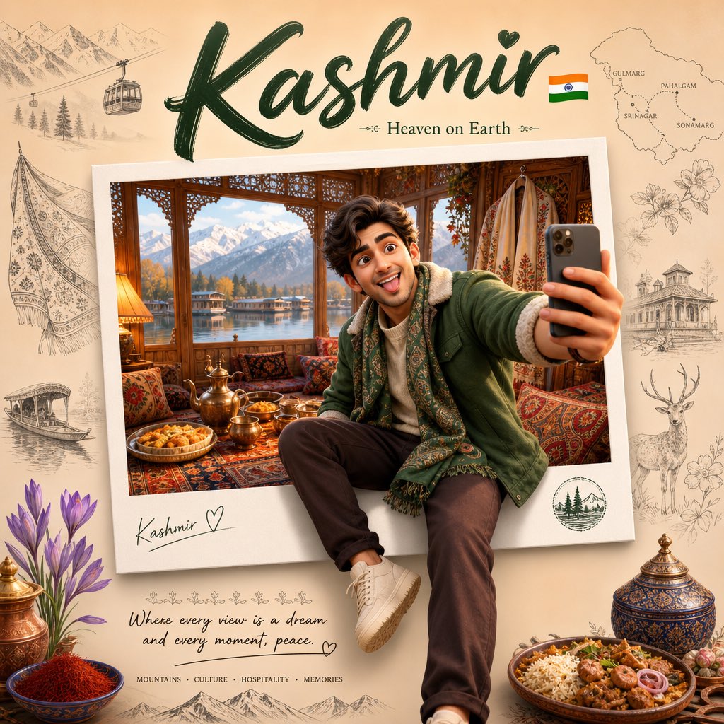Kashmir Travel Poster