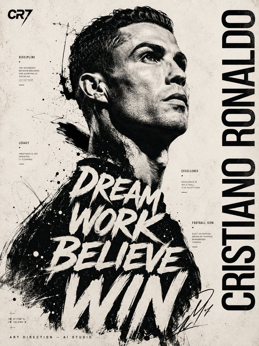 Cristiano Ronaldo Ink Poster