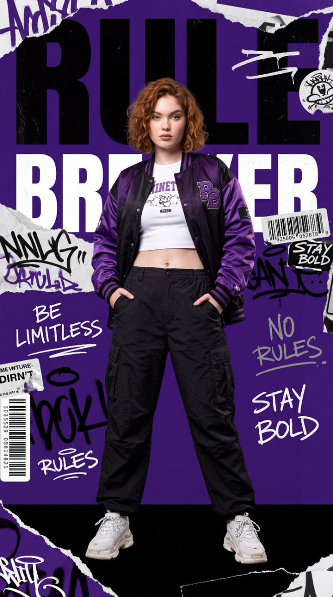 Purple Streetwear Editorial Poster