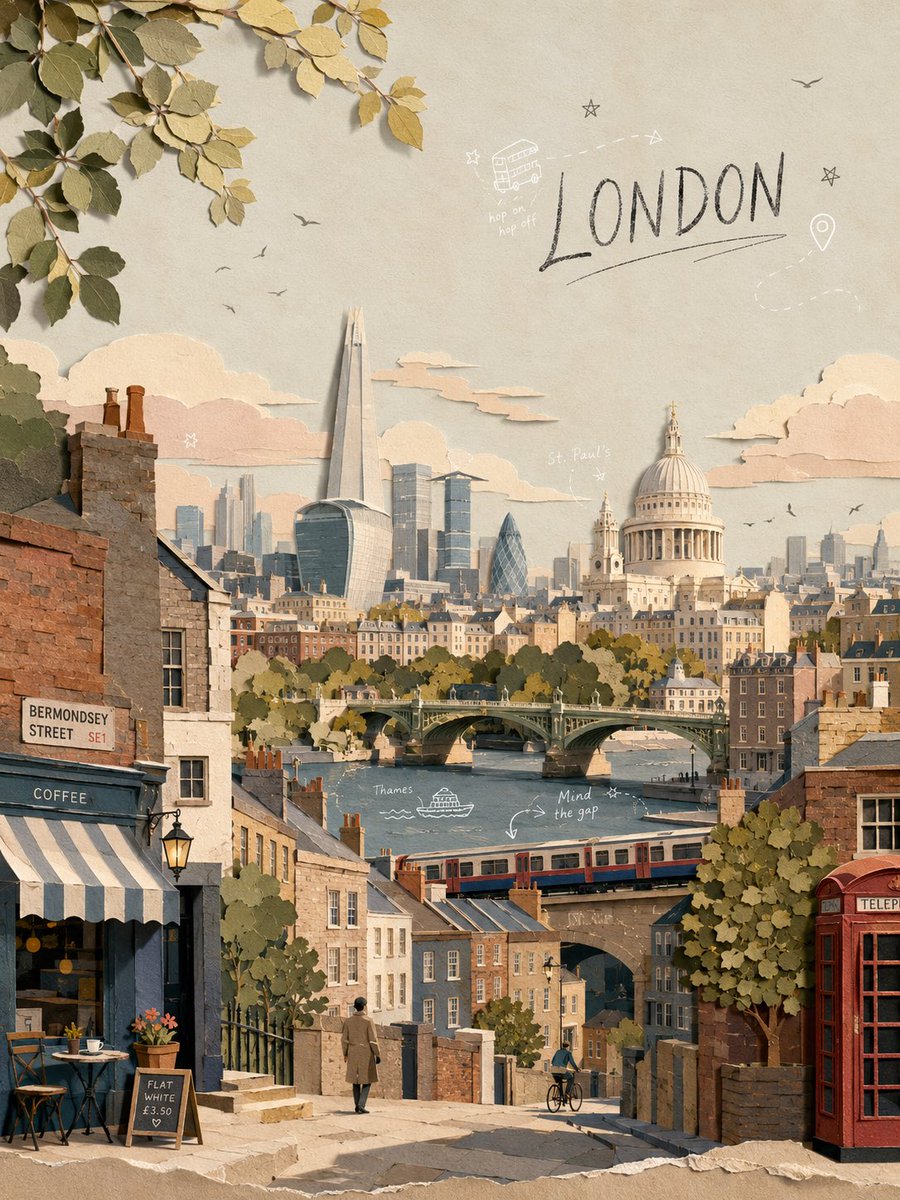 Layered Paper London Poster