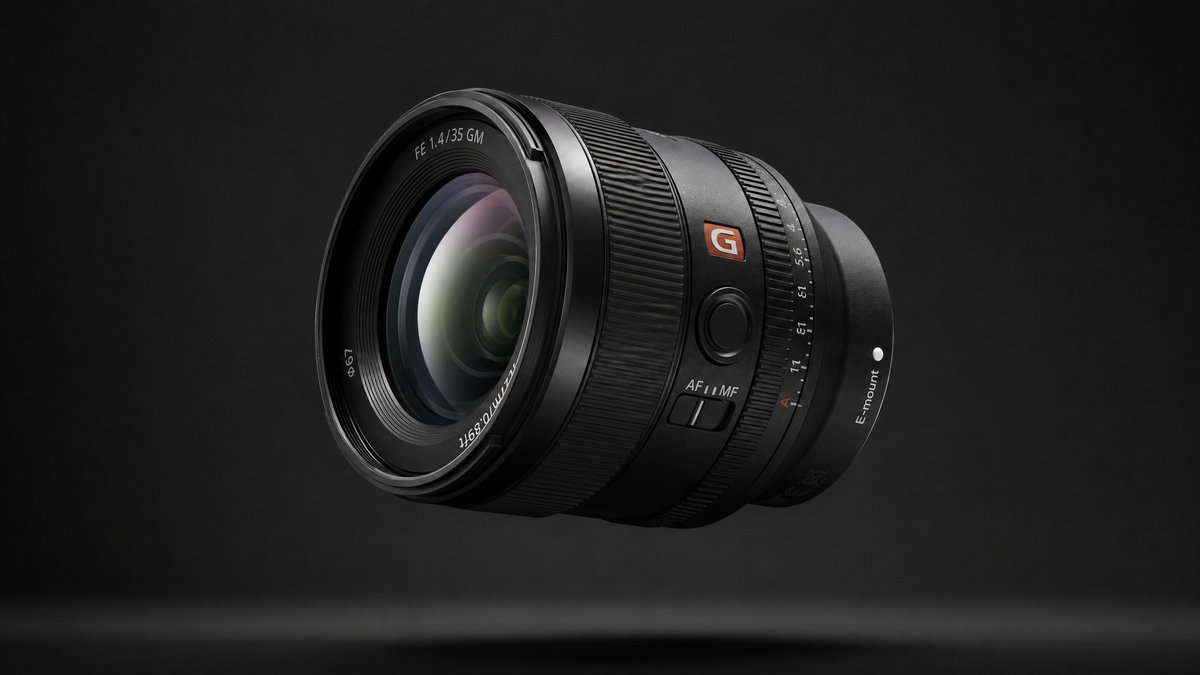 Floating Camera Lens Product Shot