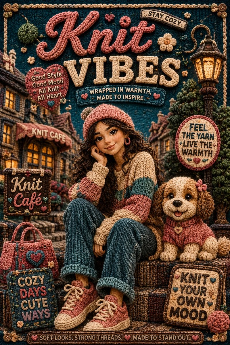 Knitted Fashion Vibes Poster