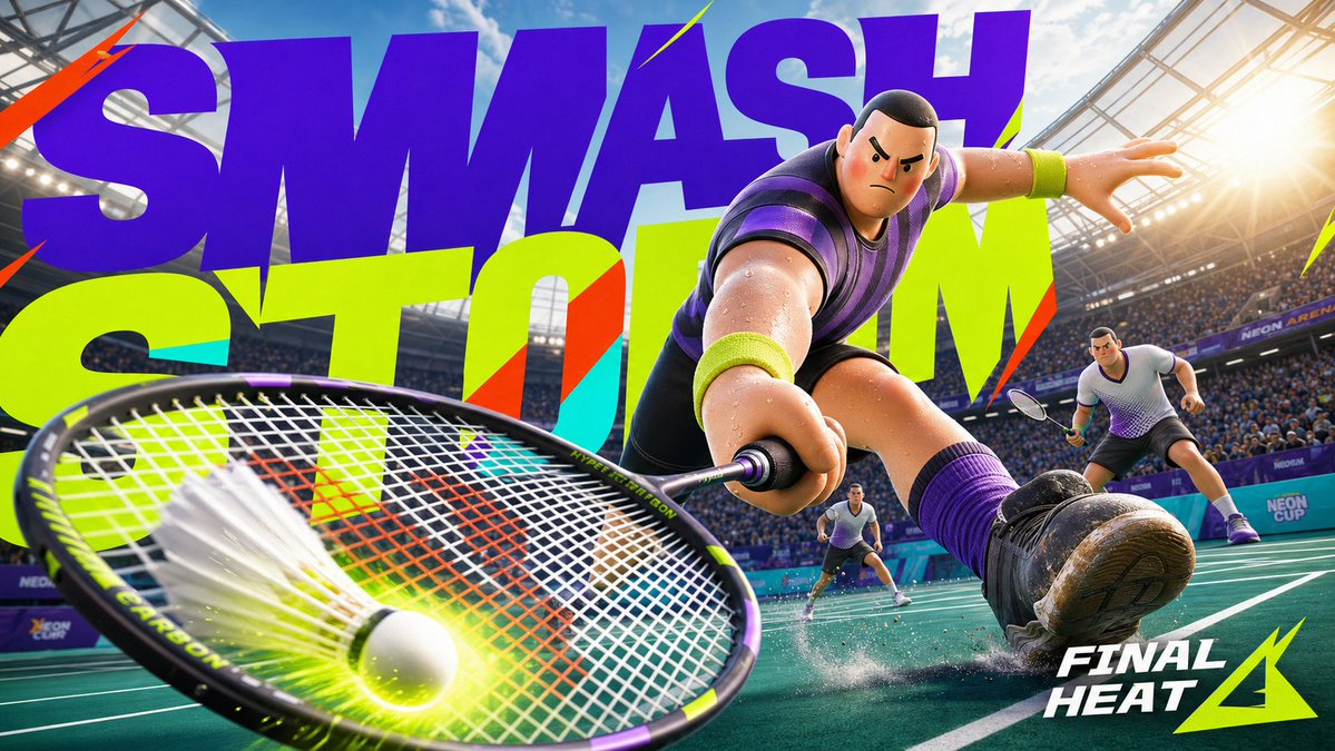 Animated Badminton Sports Poster