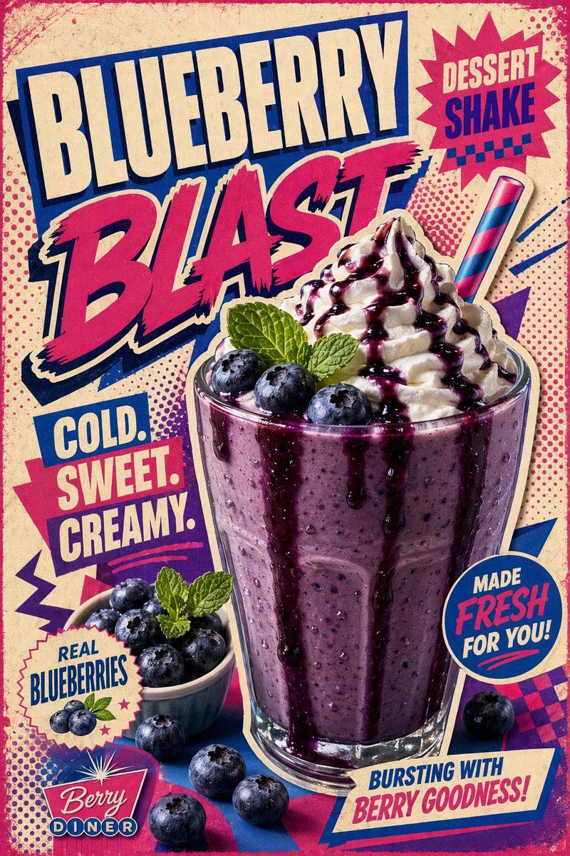 Blueberry Blast Dessert Poster