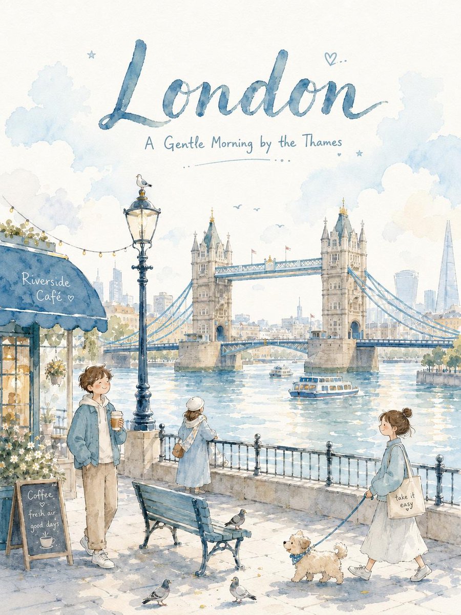 London Watercolor Travel Poster