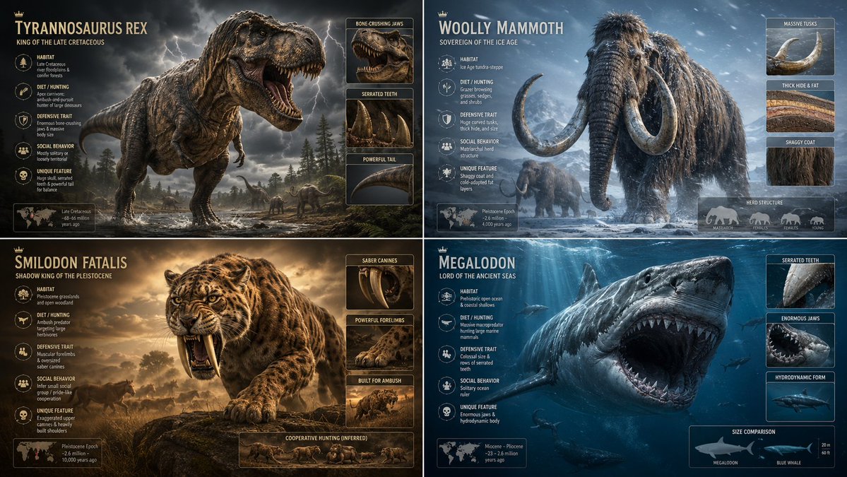 Prehistoric Infographic Grid