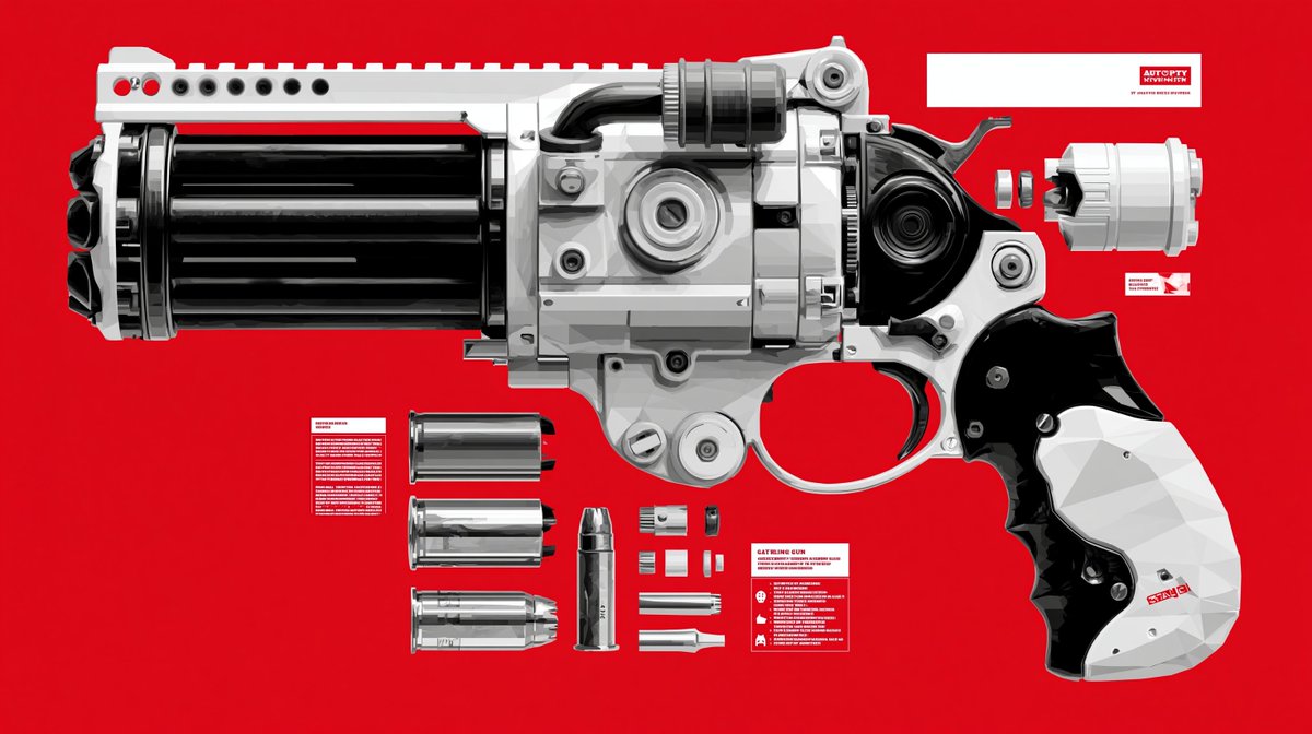 Low-Poly Gun Infographic