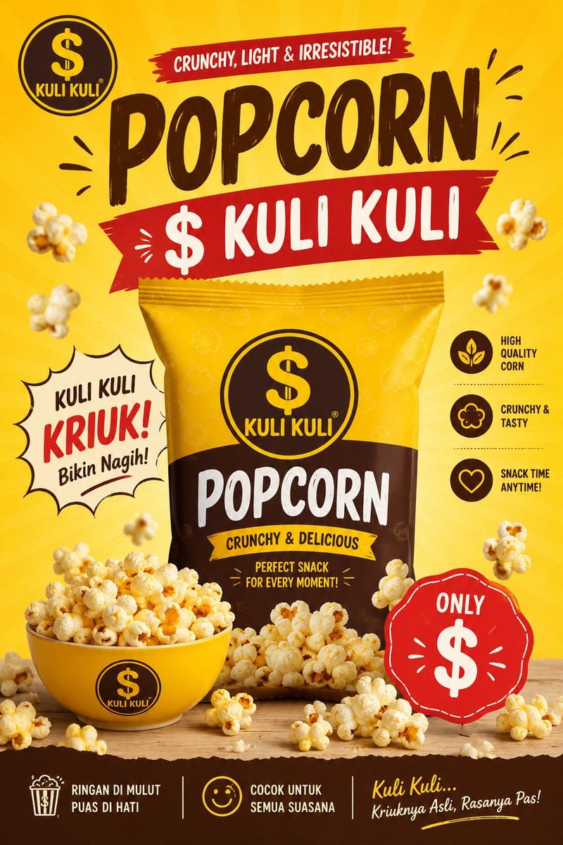 Popcorn Snack Advertising Poster
